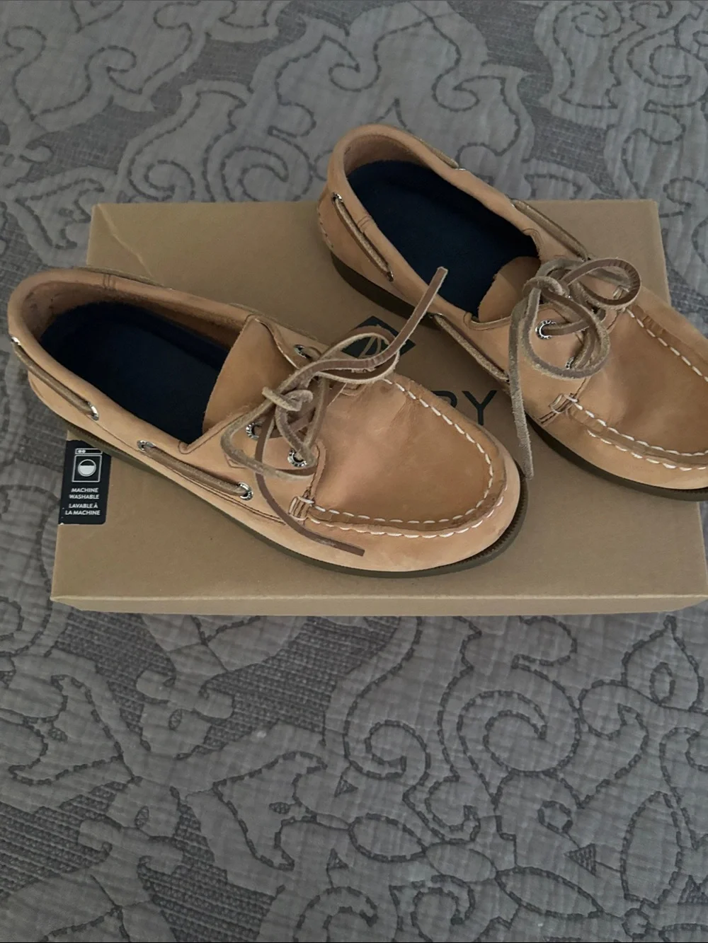 Sperry Kids Tan Moccasin Boat Shoes